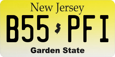 NJ license plate B55PFI
