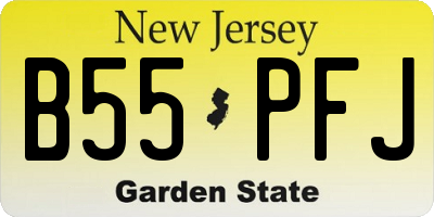 NJ license plate B55PFJ