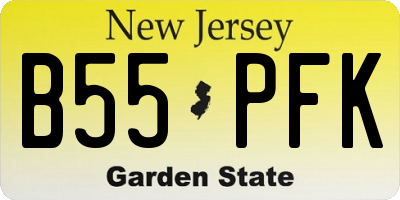 NJ license plate B55PFK