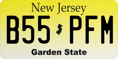 NJ license plate B55PFM
