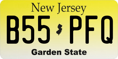 NJ license plate B55PFQ