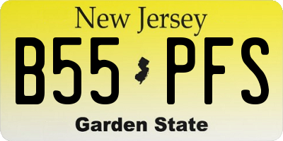 NJ license plate B55PFS