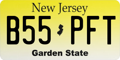 NJ license plate B55PFT