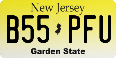 NJ license plate B55PFU