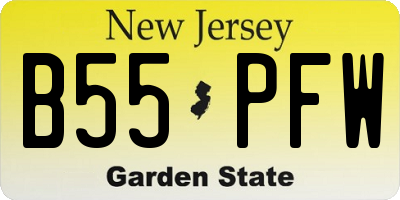 NJ license plate B55PFW