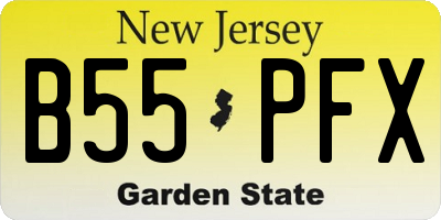 NJ license plate B55PFX