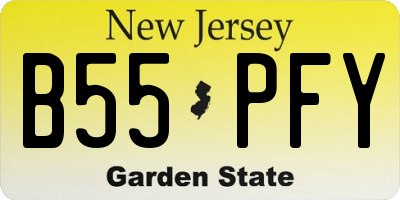 NJ license plate B55PFY