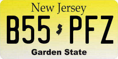 NJ license plate B55PFZ