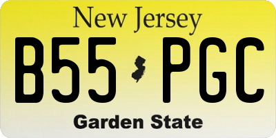 NJ license plate B55PGC