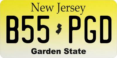 NJ license plate B55PGD