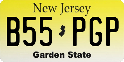 NJ license plate B55PGP