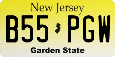 NJ license plate B55PGW