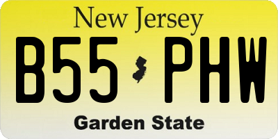 NJ license plate B55PHW