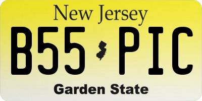 NJ license plate B55PIC