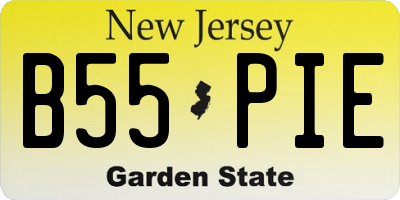 NJ license plate B55PIE