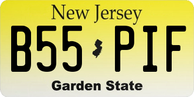 NJ license plate B55PIF