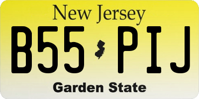 NJ license plate B55PIJ
