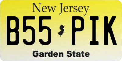 NJ license plate B55PIK