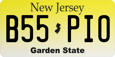 NJ license plate B55PIO