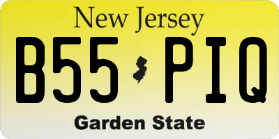 NJ license plate B55PIQ