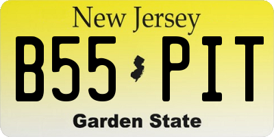 NJ license plate B55PIT