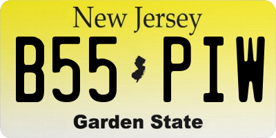 NJ license plate B55PIW