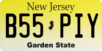 NJ license plate B55PIY