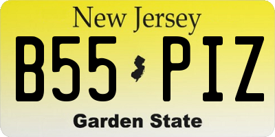 NJ license plate B55PIZ