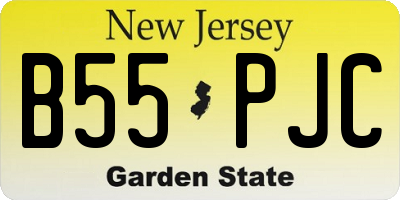 NJ license plate B55PJC