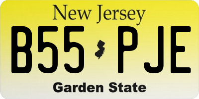 NJ license plate B55PJE