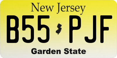 NJ license plate B55PJF
