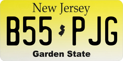 NJ license plate B55PJG