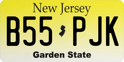 NJ license plate B55PJK