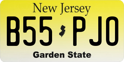 NJ license plate B55PJO