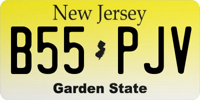 NJ license plate B55PJV