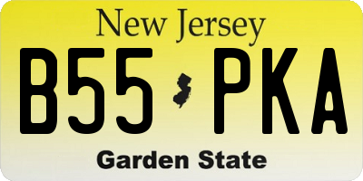 NJ license plate B55PKA