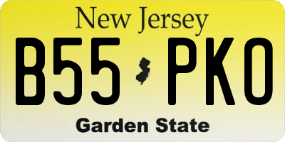 NJ license plate B55PKO