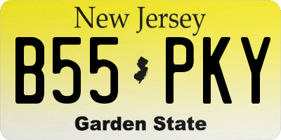 NJ license plate B55PKY