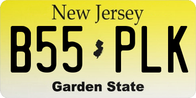 NJ license plate B55PLK