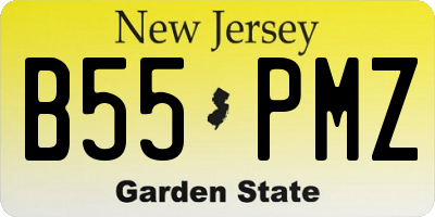 NJ license plate B55PMZ