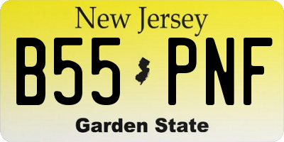 NJ license plate B55PNF