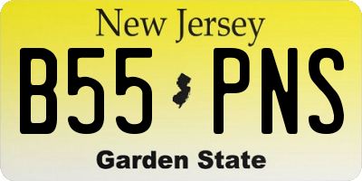 NJ license plate B55PNS
