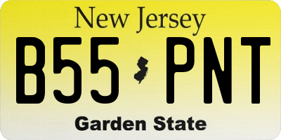 NJ license plate B55PNT