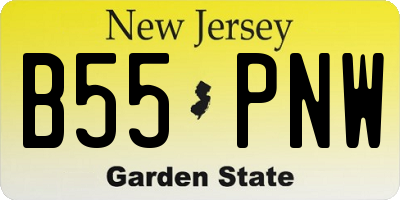 NJ license plate B55PNW