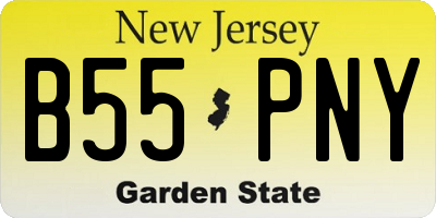 NJ license plate B55PNY