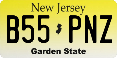 NJ license plate B55PNZ