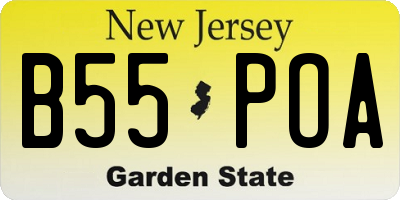 NJ license plate B55POA