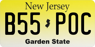 NJ license plate B55POC