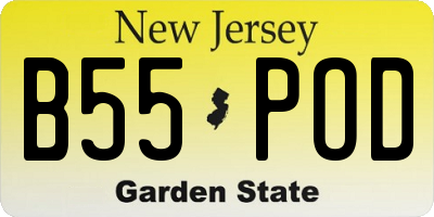 NJ license plate B55POD