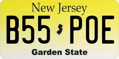 NJ license plate B55POE
